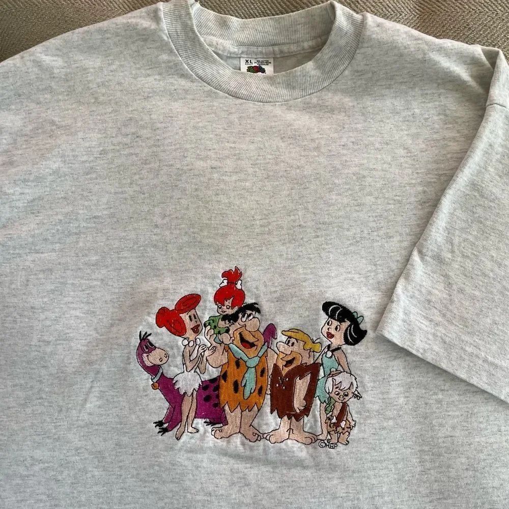 Vintage Flintstones Embroidered Tshirt Single Stitch Fruit of the Loom XL